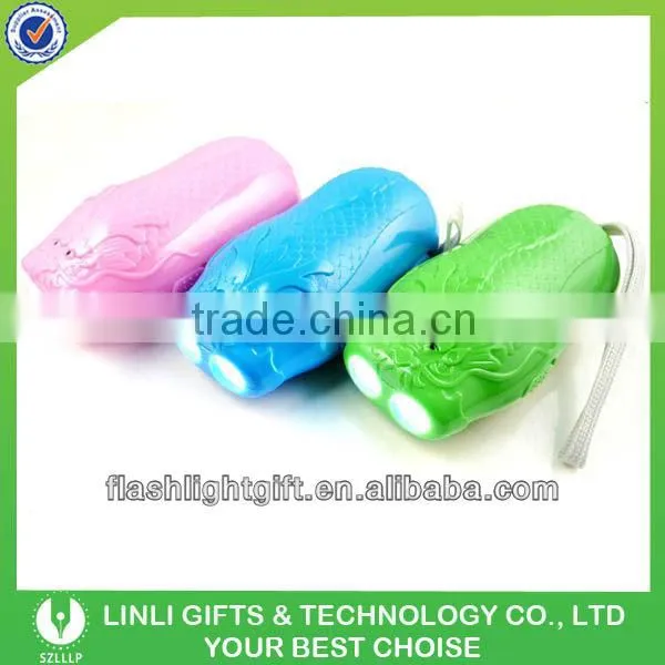 2 led dragon Plastic cheap rechargeable flashlight