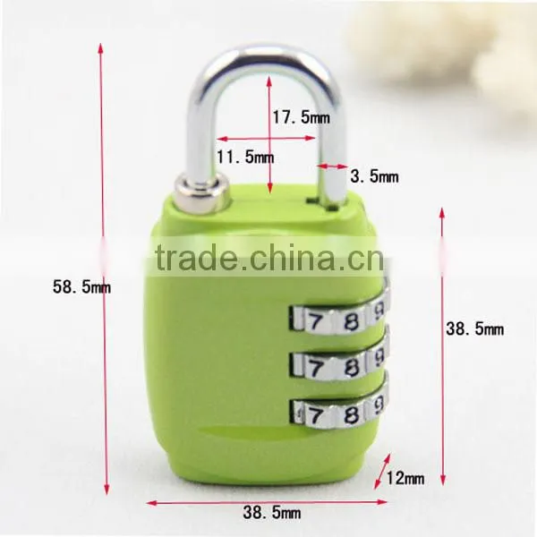 2015 wholesale price factory direct zinc alloy combination locks travel suitcase padlocks