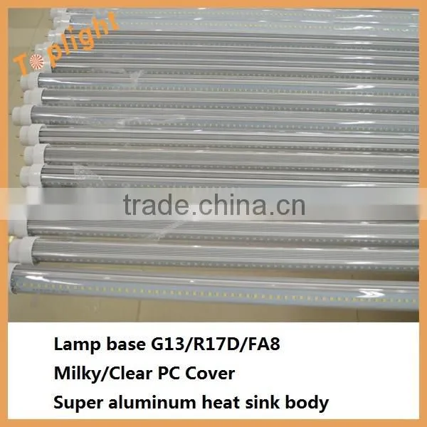 2015 Hot selling 3000K~7000K LED tubing 100~120lm/w isolated driver led tube 150cm warm white t10 led tube