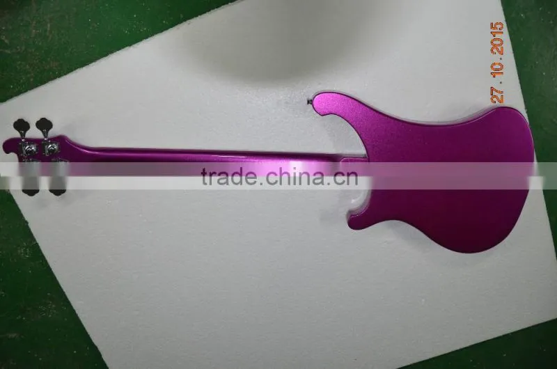 4 string electric bass guitar ricken for backer bass guitar set-in neck metallic color can custom