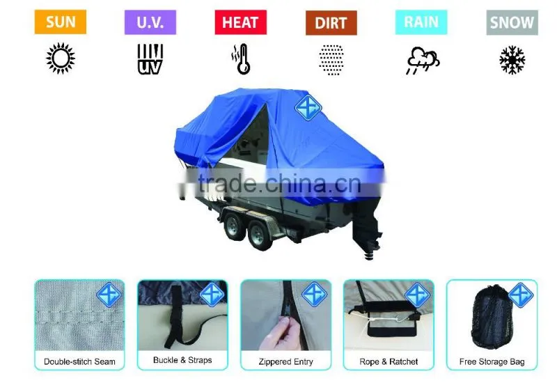 19'6" - 20'5" x 102" Trailerable T-Top Boat Cover