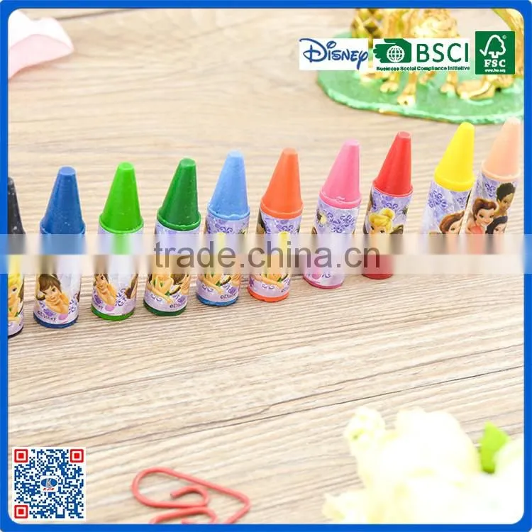 Cute 12 colors mini crayons into disc packaging