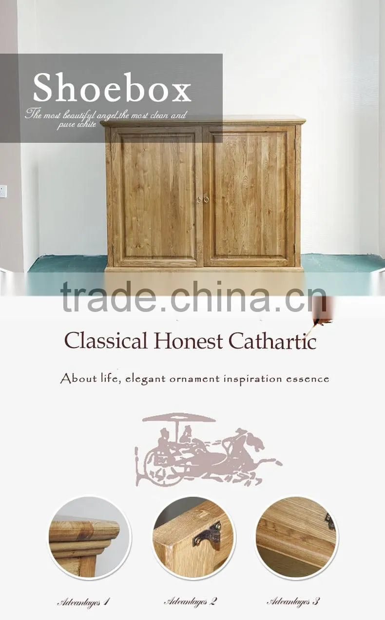Soild Wood Two-Door And 8 Layer Board Design Shoe Showcase Storage Cabinets