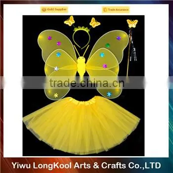 Factory direct sale girls party wings colorful butterfly wings costume