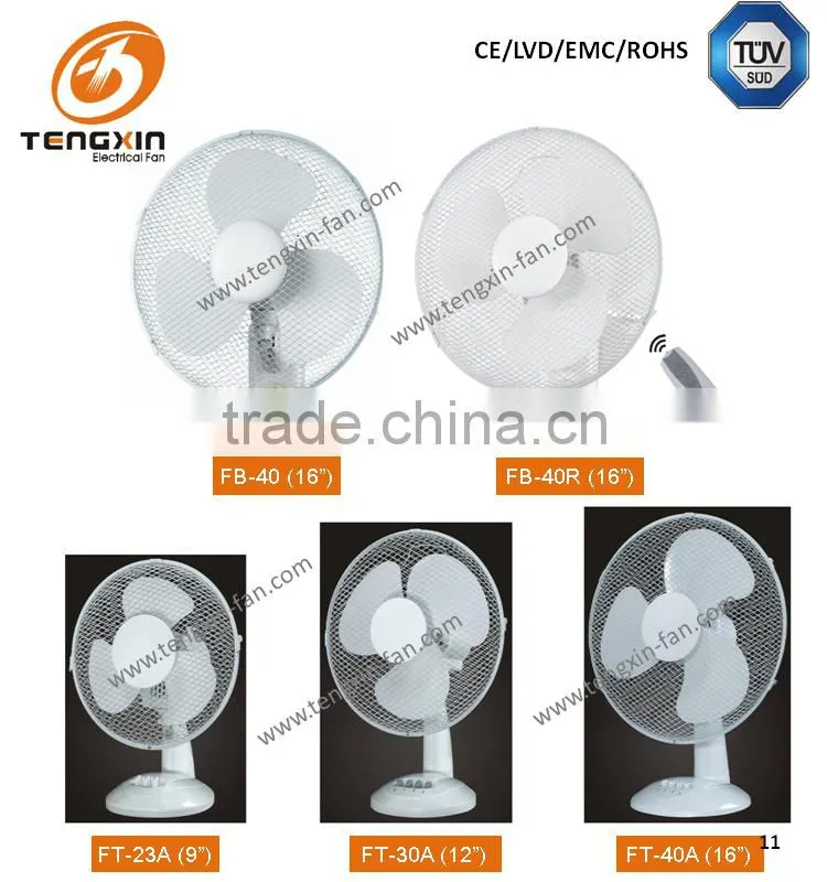 Hot sale TUV CE CB certified 12 inch plastic desk fan FT-30E