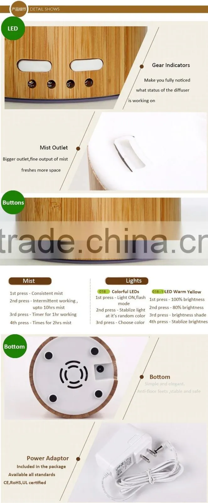 Small size umidificador Mini LED Air Mist Humidifier Aroma Diffuser Pro