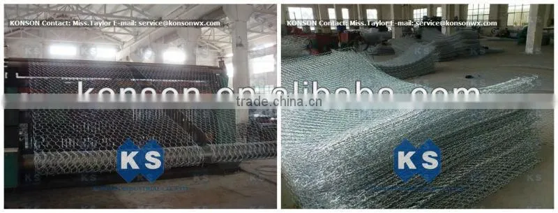 Galvanized Hexagonal Wire Mesh Box For Bridge Protection
