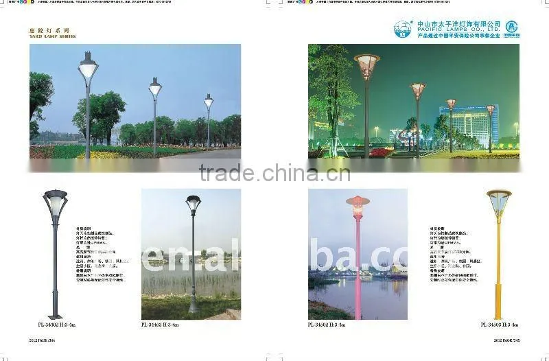 Aluminum garden lamp pole with PMMA lampshade