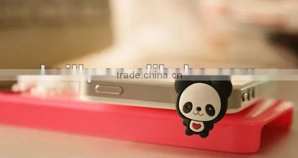 2013 the most cute 3D mini cartoon design silicone earphone dust plug