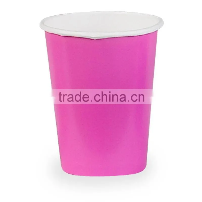 9OZ disposable paper cup, pink coffee paper cup