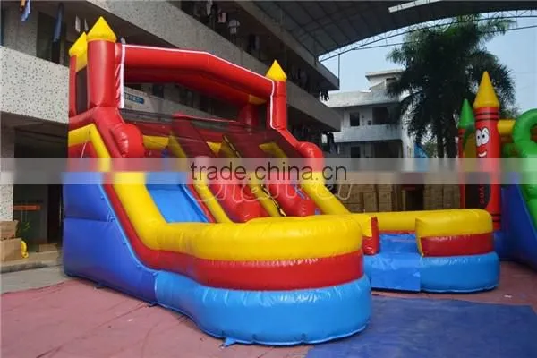 commercial grade double lane inflatable water slide with pool