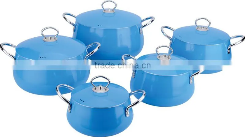 ALUMINUM DURABLE RED COLOR BELLY SHAPE CASSEROLE SET WITH ALUMINUM LID