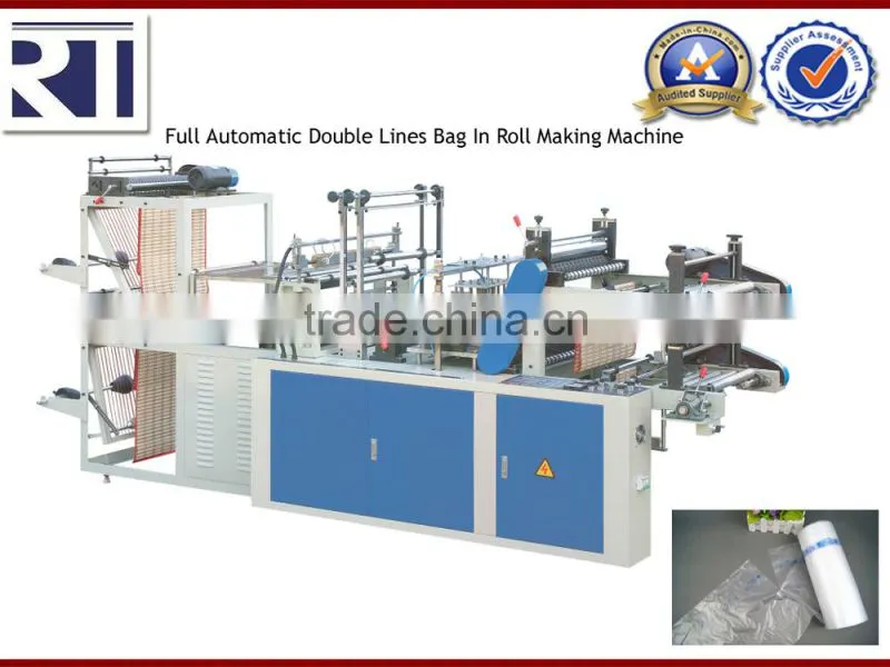 Automatic Double Lines On Roll Shopping Bag Making Machine