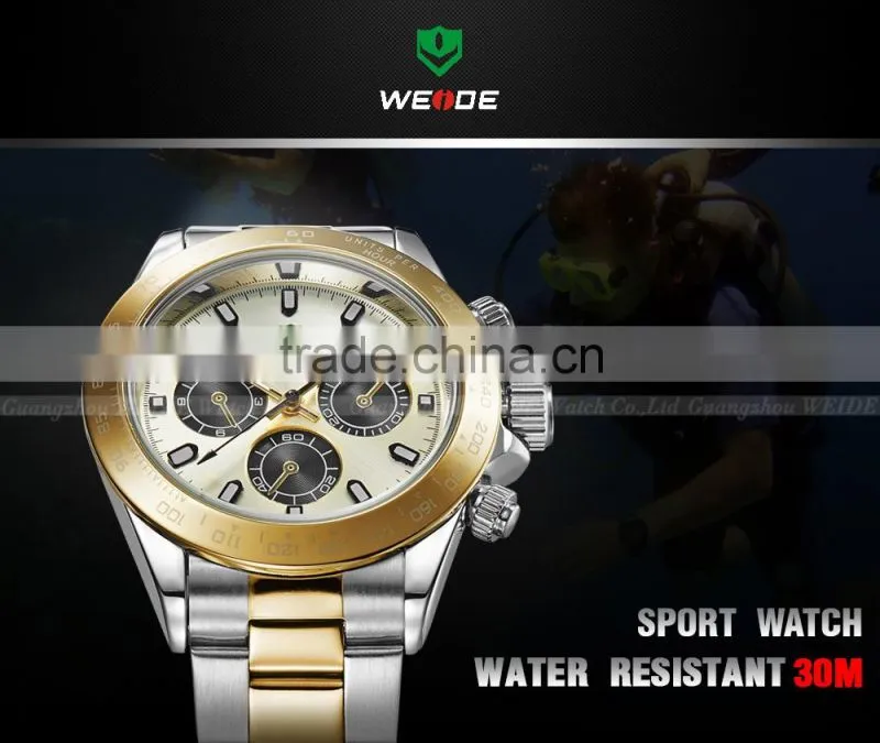 WEIDE Watch stainless steel Alarm Luxury quartz image watch price WH3309 gold watch