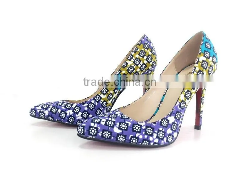 2016 Top Fashion African Wax Shoes And Bags ankara fabrics Lady's wax prints shoes