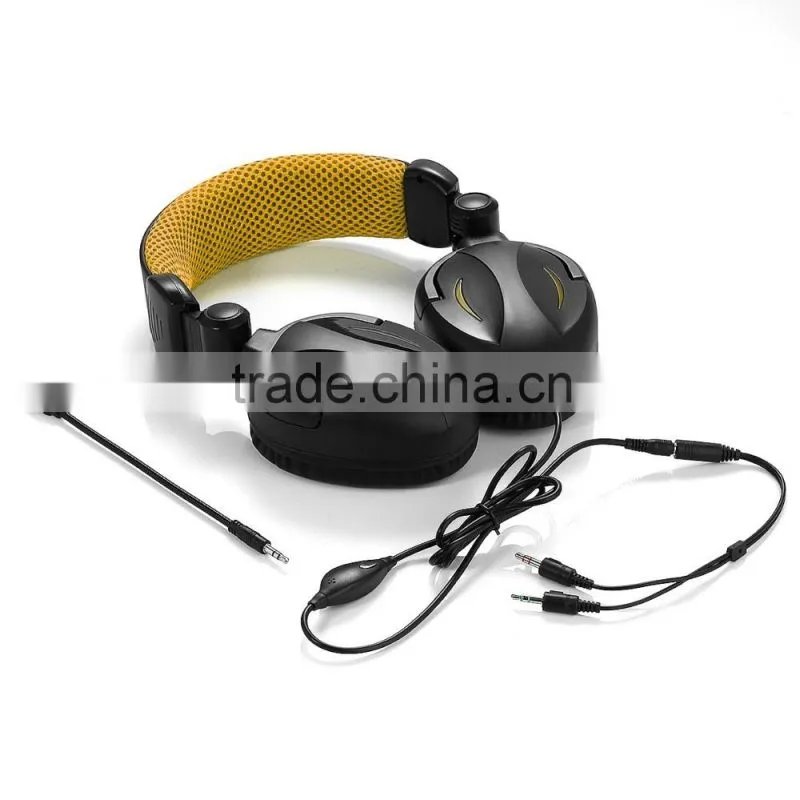 Big Foldable overhead headphone tablet PC gaming headset for ps4 xbox one with detachable mic