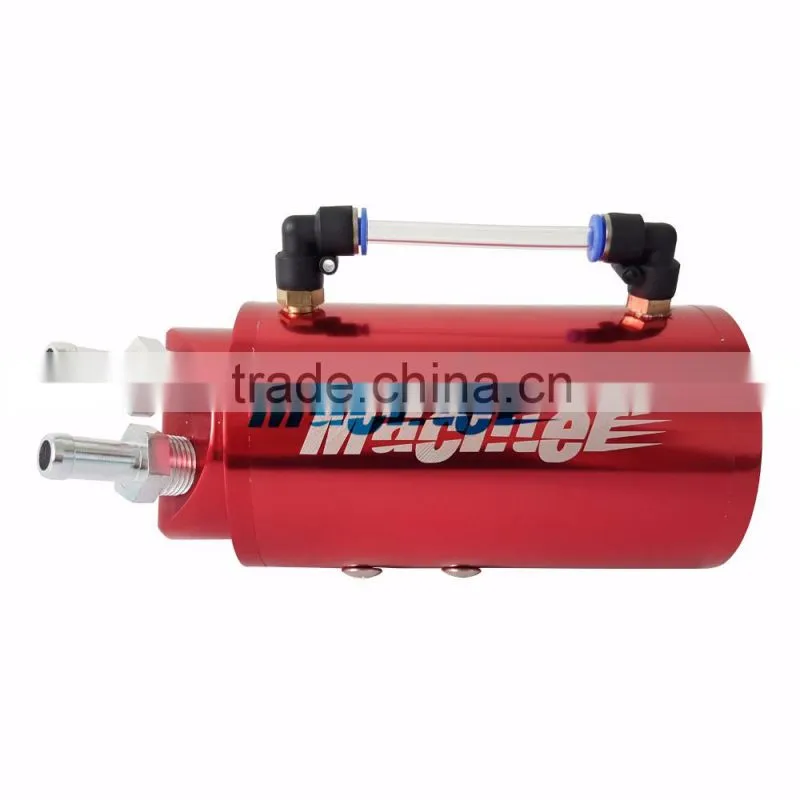 New Universal Car Racing Engine Oil Catch Tank Can Reservoir Red Round + Hose