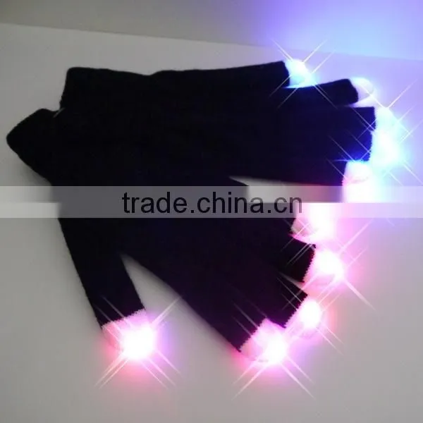 2016 fashion halloween led gloves,novelty light up white gloves