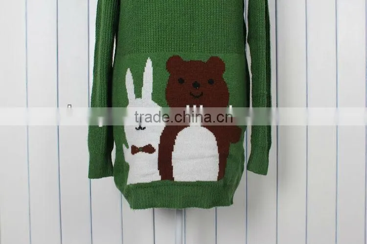 lady's long animal jacquard knitted dress