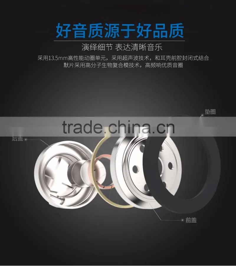 2016 colorful hot selling new style stereo in ear earphone for mobilephone