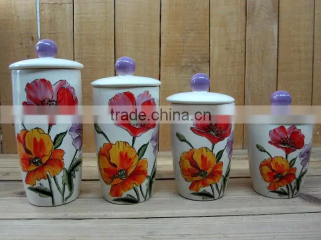 Hand paint ceramic cookie jar