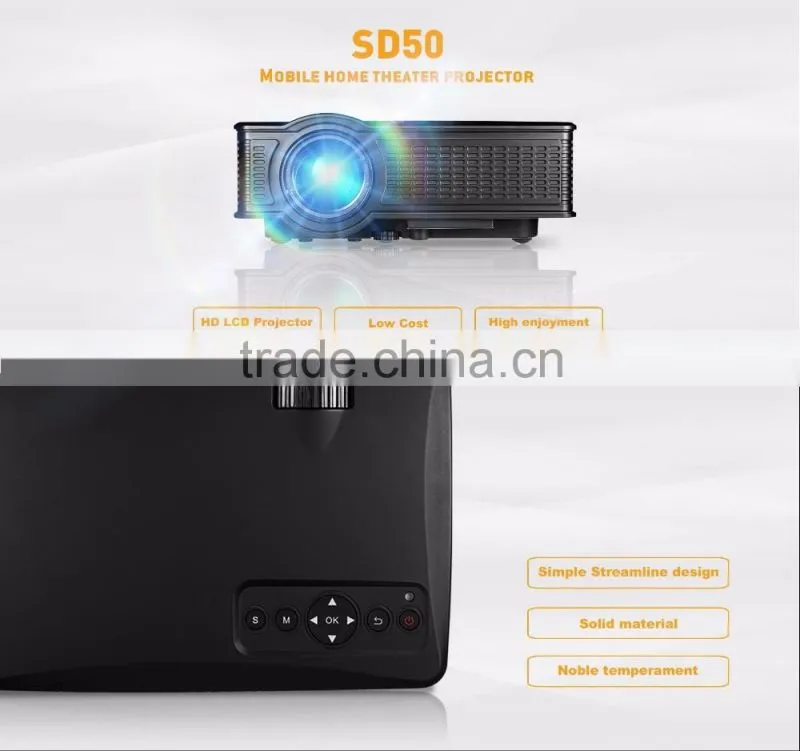 Factory Direct Mini Projector SD50 Plus 1000:1 Pico Projector for Home Theater