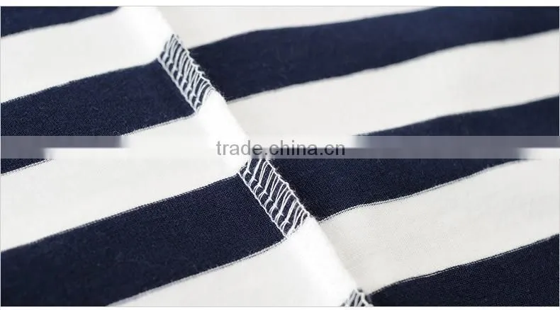 wholesale clothing high quality 100%cotton o neck stripes tshirts bulk with Chian clothes factory