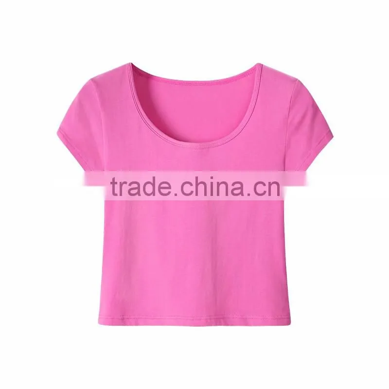 China factory whlesales women clothing blank short sleeve solid colord sexy t-shirt / t shirs /tshirs with soft fabric