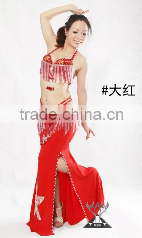 Belly Dance Costumes Skirt,Hot Purple Sexy Professional Skirt of Belly Dance Long Skirt, Performance Dancing Skirt QC1316