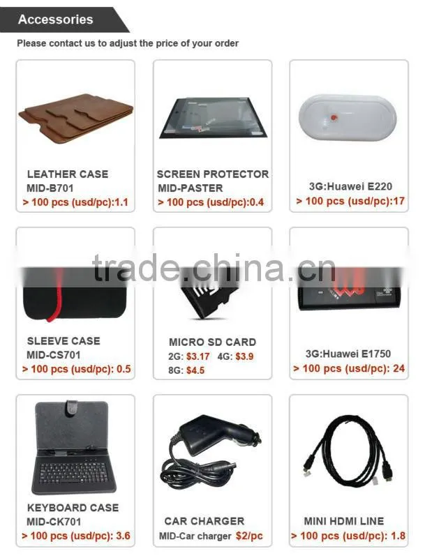 High Quality 7 Inch Android 4.1 Tablet PC VGA Output