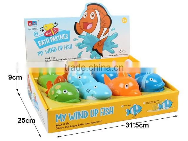 4 kinds lovely kids plastic wind up fish toy