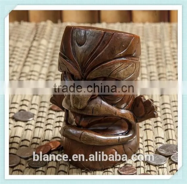 Resin Popolele Planet Tiki Figurine Coin Bank