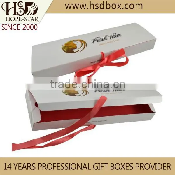 Eco-friendly custom brown paperboard hair extension packaging box with PVC window