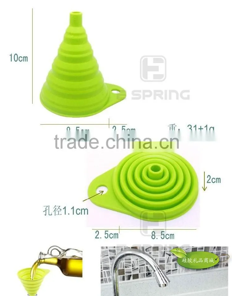 4 Colors Gel Practical Bar Tools Small Collapsible Foldable Silicone Funnel