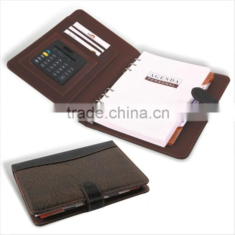 8.5'' With Pocket & Calculator Diary Leather Agenda /Note Book