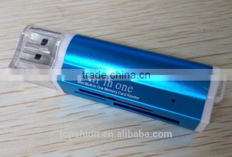 Promotional products metal aluminum card reader, smart card reader, all in one usb card reader