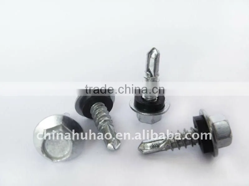 galvanized self-drilling screw hex flange head with washer wood screw decorative screw drill furniture fastener screw