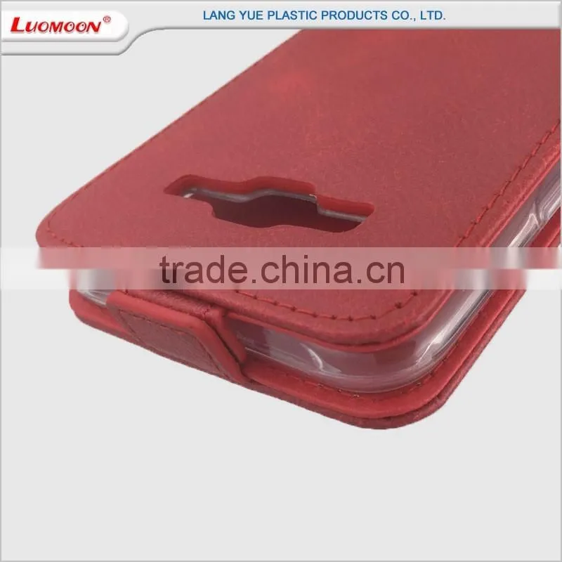 flip up and down pu leather case Litchi pattern transparent TPU back cover for huawei mate p8