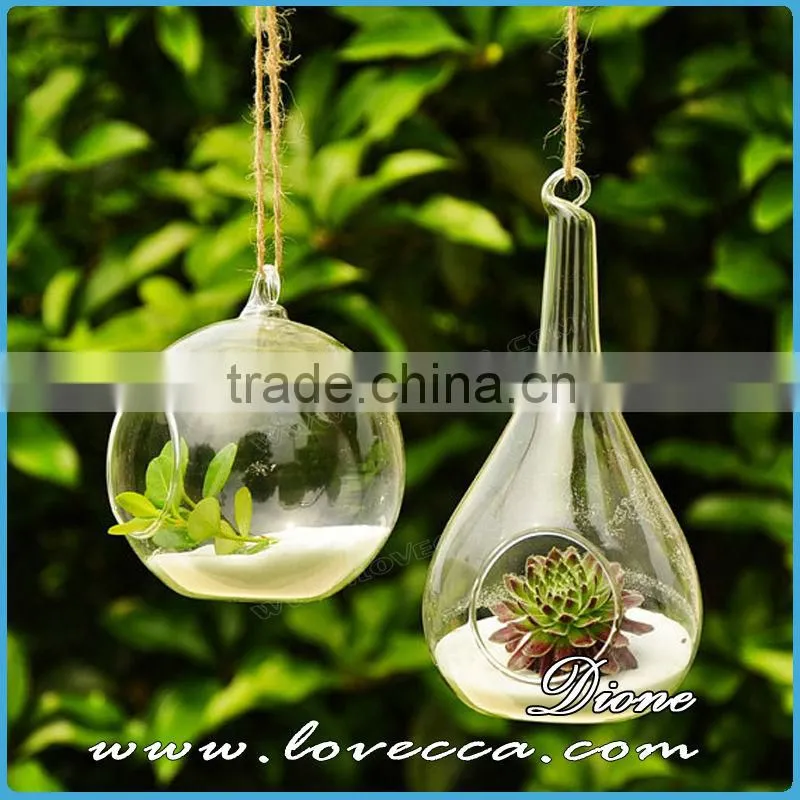 plant hanging teardrop shaped glass vase for sale