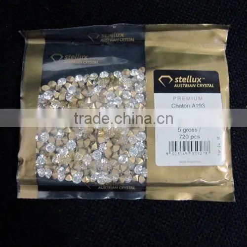 Stellux A193 Glass Point back rhinestones Aquamarine