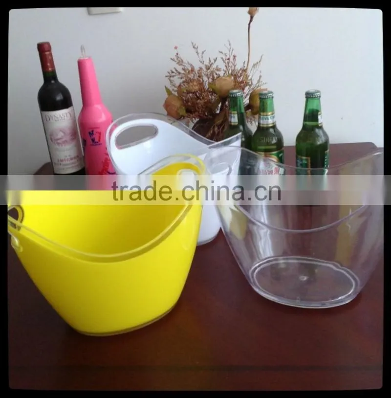 Double color 3.5L plastic acrylic ice bucket for beer promotion
