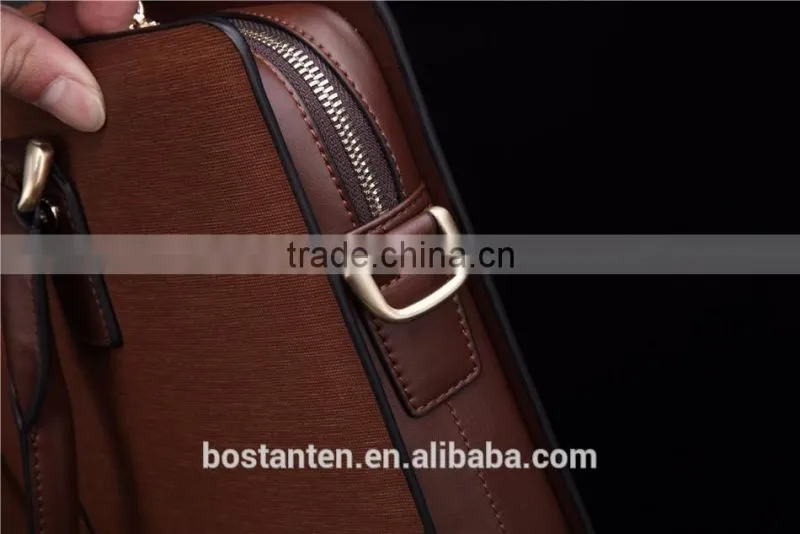 business brown leather men briefcase messenger hand bags fashion
