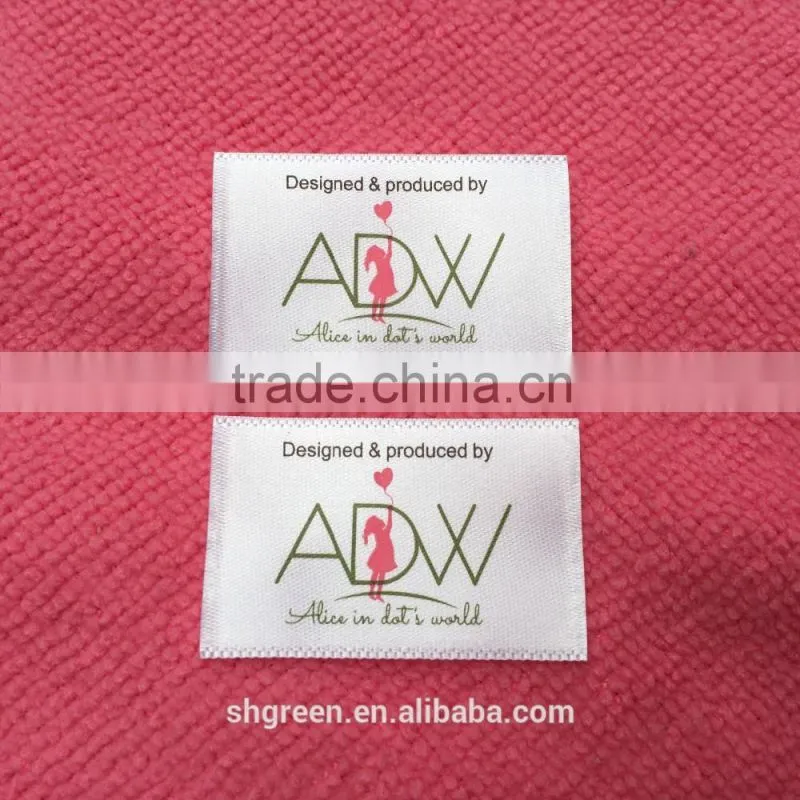 Top-sewing double sides printing brand tag