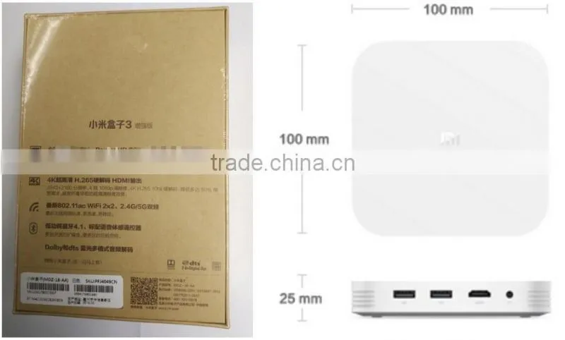 NEW 2016 Original XIAOMI Mi BOX 3 Enhanced TV BOX 3 Pro 4K MT8693 2-core 64 2.0GHz 4K Media Player