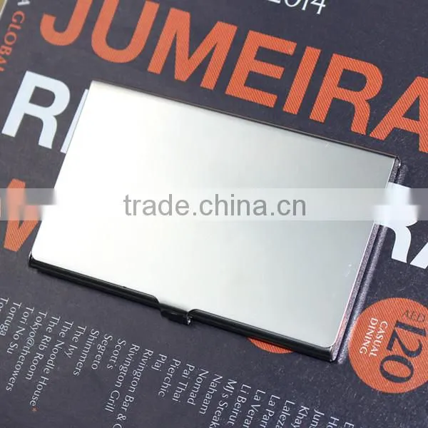Inside and outside the whole brushed surface stinless steel metal name card holder business card case