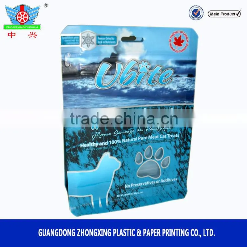 Flat Bottom Cat Food Packaging Bag/Plastic Pet Food 8 Side Seal Pouch /Cat Litter Bag