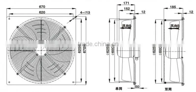 low vibration 380v industrial exhaust fan