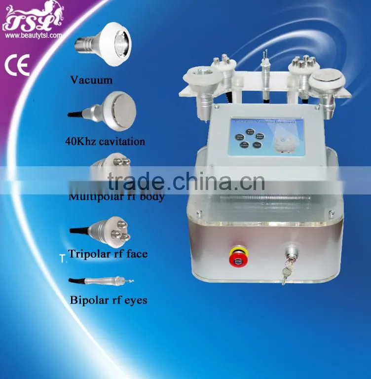TSL-1112B Hot sale in Europe 5 in 1 cavitation ultrasound 5mhz tri polar rf mul tipolar rf with vacuum