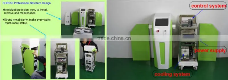 Hair removal and skin rejuvenation machine , double handle piece,shr+elight+ipl