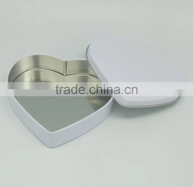 Silver heart shape gift box made in China, popular tin gift box,mini gift box for candy